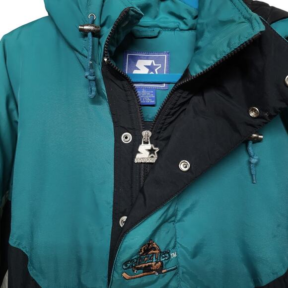 Utah Grizzlies IHL Vintage Starter Hockey Jacket Kangaroo Pouch Zip-Up Adult L - Picture 4 of 10